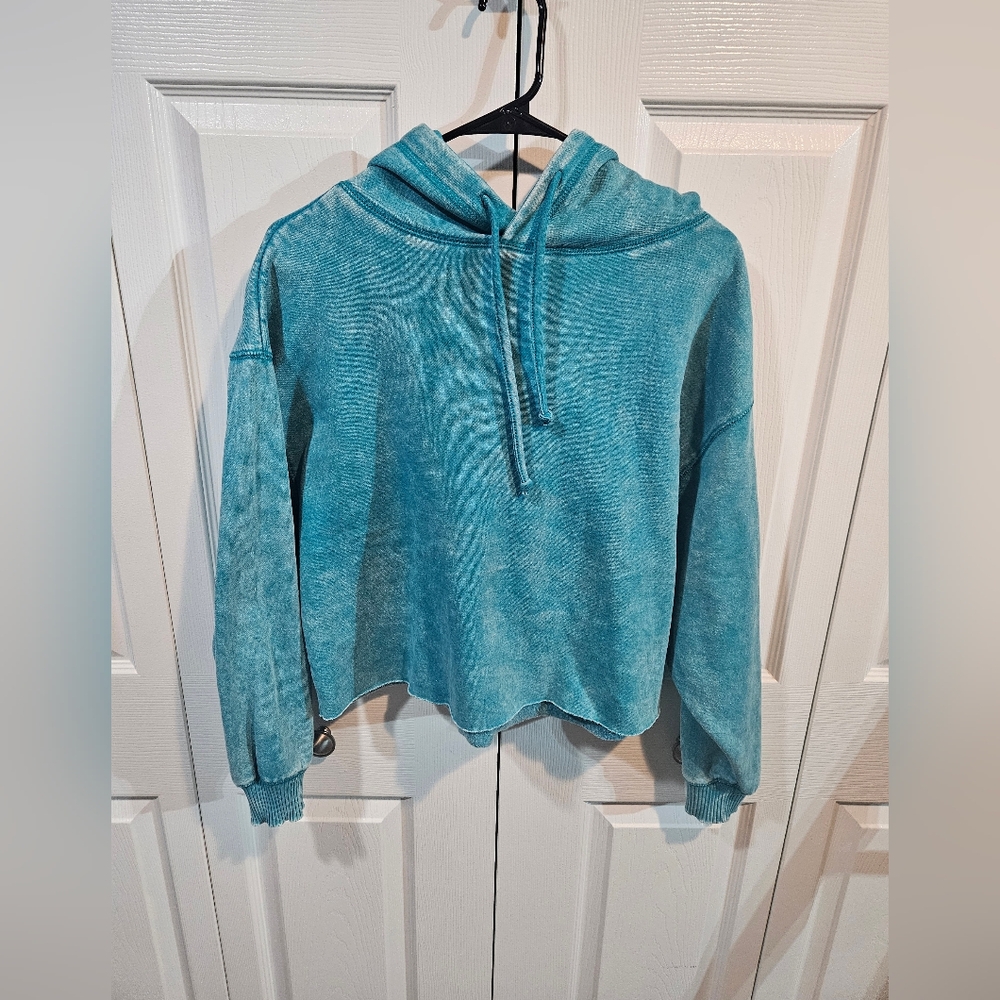 Zenana Acid Wash Cropped Hoodie